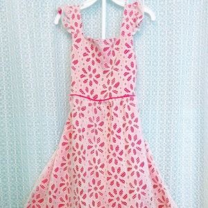 Pink flower designed summer dress